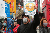 Political protests in Times Square, New York, Richard Moore